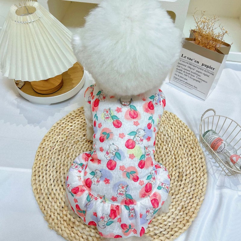 Dog Summer Breathable Dress Big Dog Clothes Cat Teddy Koki Golden Hair Small Medium And Large Dog Skirt - Image 1